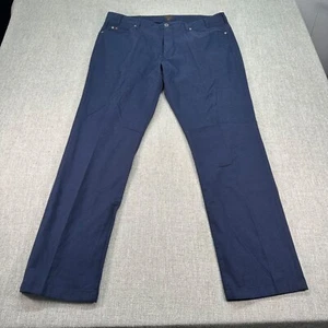 Thomas Dean Chino Pants Mens 38x32 Blue Straight Stretch Countour Tailored Fit - Picture 1 of 11