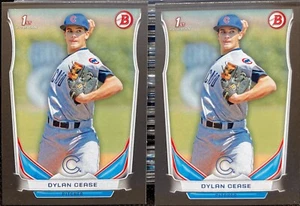 2014 1st Bowman Draft 2x LOT Dylan Cease ASIA Black SP Parallel Rookie RC QTY! - Picture 1 of 2