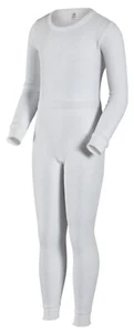 Indera Girls Long Janes Thermal Underwear Set Medium White Cotton Long Sleeves - Picture 1 of 4