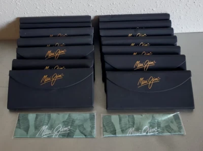 MAUI JIM 三折黑色眼镜/太阳镜盒带清洁衣服(尺寸:大号) — 第 1/4 张图片