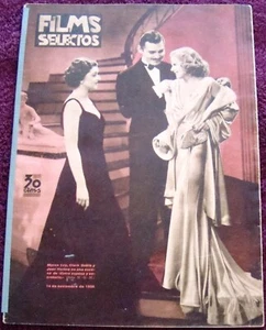 JEAN HARLOW COVER + article Films Selectos (11/14/36) movies B. Davis D.Duck - Picture 1 of 8