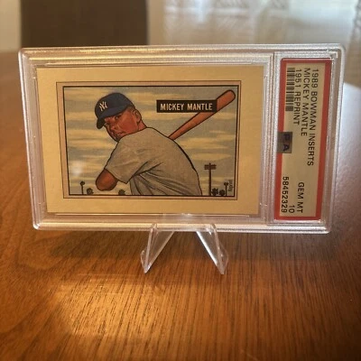 1989 Bowman inserts Mickey Mantle 1951 Reprint Gem Mt 10! - Image 1 of 2