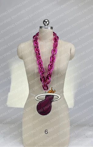 New NBA MIAMI HEAT Gameday Tailgate Hot Pink Fan Chain FanChain Necklace Cover