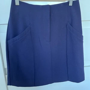 Witchery Navy Mini Smart Skirt Size 6 As New - Picture 1 of 8