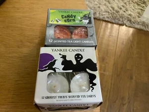 2 boxes of rare Halloween Yankee Candle tealights - ghostly treats/candy corn - Picture 1 of 4