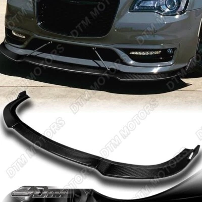 For 15-23 Chrysler 300 Carbon Fiber Front Bumper Lip Body Kit Splitter Spoiler - Image 1 of 4