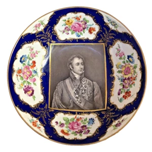 Antiguo cuenco de porcelana inglés pintura a mano, retrato del primer duque Wellington - Imagen 1 de 19