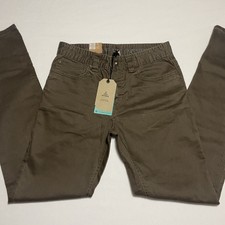 Men's Prana 28x32 Bridger Pants Slim Fit Dark Mud NWT Organic Made Jeans $89