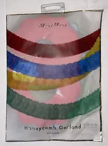 Meri Meri Bright Honeycomb Party Garland Tissue Paper W/ Extra Cord For Hanging - Picture 1 of 6