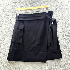 New Country Road Womens Mini A-line Skirt Size L Black Stretch Knit - Picture 1 of 15