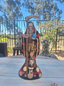Santa Muerte Bendito Color Rojo y Negro Talla 13" Amor - Suerte Bendesida Dinero - Imagen 1 de 10