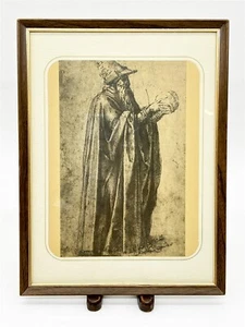 ThriftCHI ~ Framed Michelangelo Print 'Philosopher Holds Skull' - Picture 1 of 7