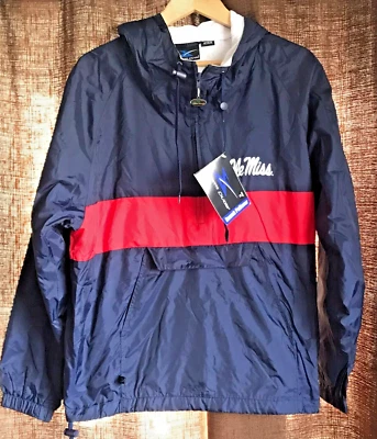 Ole Miss Rebels Anorak Jacket New Old Stock Size Medium Lined Windbreaker - Image 1 of 4