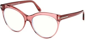 Tom Ford TF5827-B 072 Pink Plastic Cat Eye Eyeglasses Frame 55-16-140 Blue Block - Picture 1 of 3