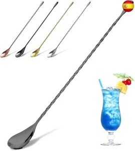 YFWOOD Cuchara de Mezcla de cóctel de Acero Inoxidable, cucharas de Mango - Imagen 1 de 8