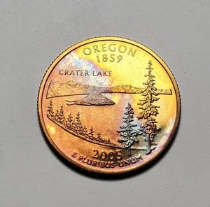 TONIFICADO A PRUEBA DE CUARTO DE DÓLAR DEL ESTADO DE OREGÓN DE WASHINGTON TONIFICADO 2005 #P2543 - Imagen 1 de 2