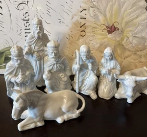Vintage Fitz and Floyd  Nativity Christmas White Ceramic * Missing Jesus F22162 - Picture 1 of 7