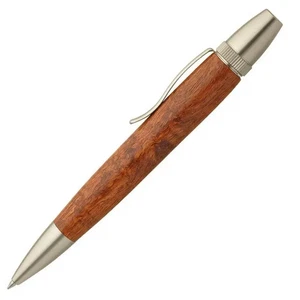 F-STYLE Karin Wood Ballpoint Pen Handmade Orange Brown Japan Stationery - Picture 1 of 6