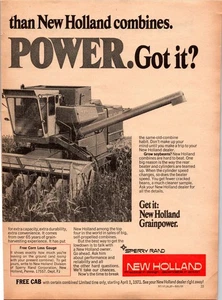 Tractor combinado New Holland 1971 vintage impreso anuncio cosechadora de granos - Imagen 1 de 1