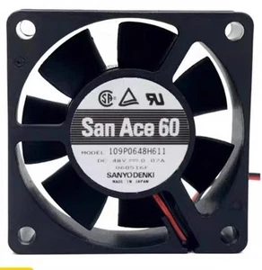 Sanyo 109P0648H611 6020 DC48V 0.07A 6CM 2-Wire Inverter Silent Cooling Fan - Picture 1 of 1