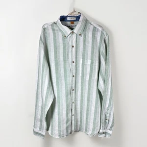 Tailor Vintage Puretec Cool 100% Linen Long Sleeve Button-Down Shirt Men’s Sz L - Picture 1 of 5