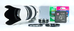 UK Sony 70-400mm f/4-5.6 G SSM II + A to E Mount Adapter + Hoya CPL + Jessops UV - Picture 1 of 19