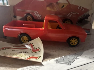 Vtg Monogram Toyota Pickup 1/32 Scale SNAP-TITE Model Kit Red & Yellow w/Decals - Image 1 of 4