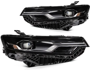 Headlight Assembly For 2020-2023 Cadillac XT6 LED Black Housing w/Projector Pair - Picture 1 of 9