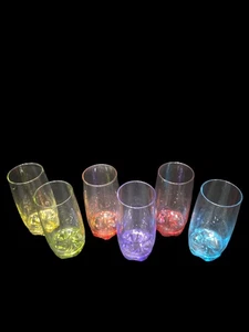 Retro Regenbogen Farbe Boden Gläser Set 6 Becher 12 Unzen Mid Century Barware - Bild 1 von 8