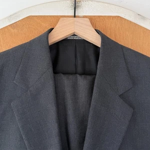 Stafford Suit Mens 40S Gray 2 Button 100% Wool Pants 34x30 Flat Front Solid - Picture 1 of 24