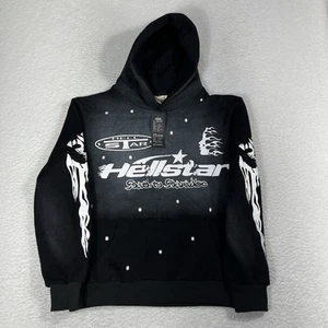 (brandneu) Hellstar Retro lockeres Kapuzenpullover schwarz (Größe Medium) Sterne - Bild 1 von 10