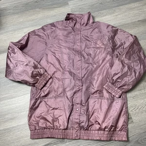 Vintage Haband Medium Crinkle Windbreaker Button Up Jacket Metallic Mauve - Bild 1 von 9