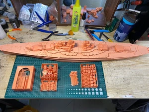 3D Printed 1/350 Italian Navy Columbus Battleship Unpainted Model Kit NEW! - Picture 1 of 9