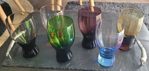 6 VINTAGE POLISH HARLEQUIN 5" DRINKING GLASSES - Picture 1 of 3