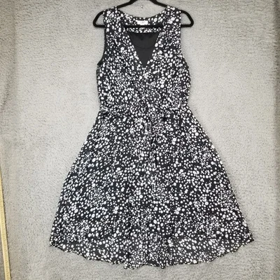 Vestido Cato para mujer 18 negro blanco transparente lunares sin mangas cuello redondo Foto 1 de 4