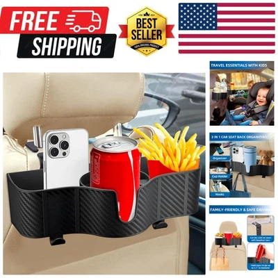 Organizador de banco traseiro de encosto de cabeça de carro 3 em 1 com suporte de copo de banco traseiro de 3,7" para carro,... - Imagem 1 de 4