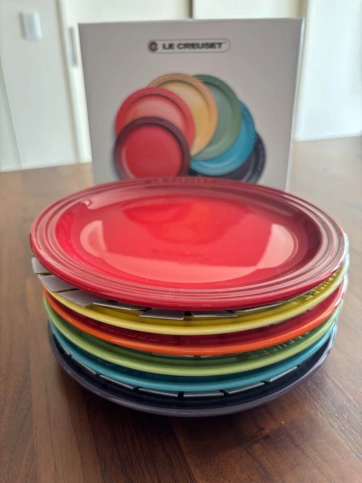 Le Creuset Round Plate Heat Resistant Pottery LC 18cm (6 Sheets) Rainbow 1r4