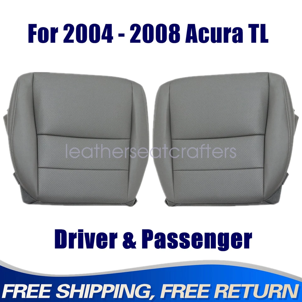 Cubierta de asiento de cuero de repuesto inferior delantera gris perfecto para Acura TL 2004 a 2008 Foto 1 de 4