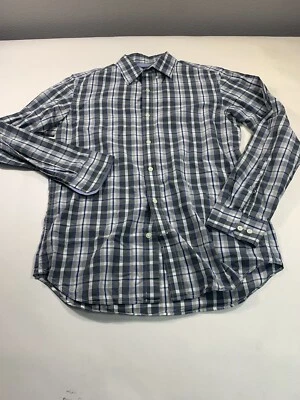 Camisa Banana Republic Para Hombre Gris Mediana A Cuadros Manga Larga Abotonada Foto 1 de 4