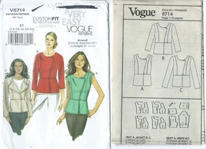 Vogue V8714 sewing pattern Chic VEST Trendy JACKET sew A,B,C,D cup sizes 14 ~ 22 - Picture 1 of 1