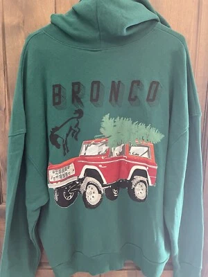 Sudadera con Capucha Ford Bronco Holiday Talla XL Verde Navidad. Nuevo con etiqueta Foto 1 de 4
