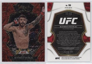 2023 Panini Select UFC Premier Level H2 Red Disco Prizm /99 Matheus Nicolau #196