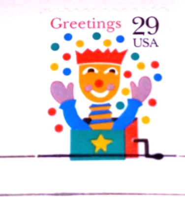 Christmas 1993 - Jack-in-the-Box 22kt Gold Replica Stamps - no card - SEE BELOW! - Image 1 of 4