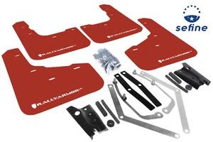 Rally Armor Red Mud Flaps White Logo for 13-19 Fiesta ST Hatch #MF29-UR-RD/WH - Picture 1 of 6
