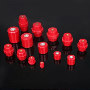 SM M5-M10 Brass Bus Bar Insulator Thread Standoff Insulated Spacers BMC Red - Picture 1 of 6