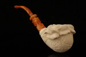 Rose Garden Meerschaum Pipe by I. Baglan with custom case 14965 - Picture 1 of 12
