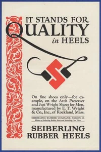 Vintage 1923 SEIBERLING Rubber Heels Shoes Tires Akron OH 1920's Print Ad - Picture 1 of 1