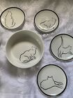 Monkey & Peddler Minou Cat Silhouette Plate/coasters, set of 4 In Covered Dish