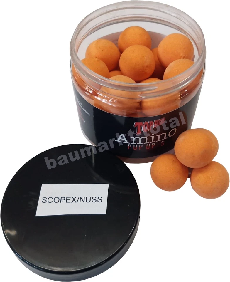Karpfenboilie Bolie Top Secret Amino Pop Up`s Ø 20mm SCOPEX/NUSS 80g Boilies