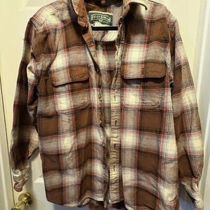 Camicia di flanella Field & Stream L a quadri con bottoni manica lunga marrone marrone chiaro uomo - Foto 1 di 3